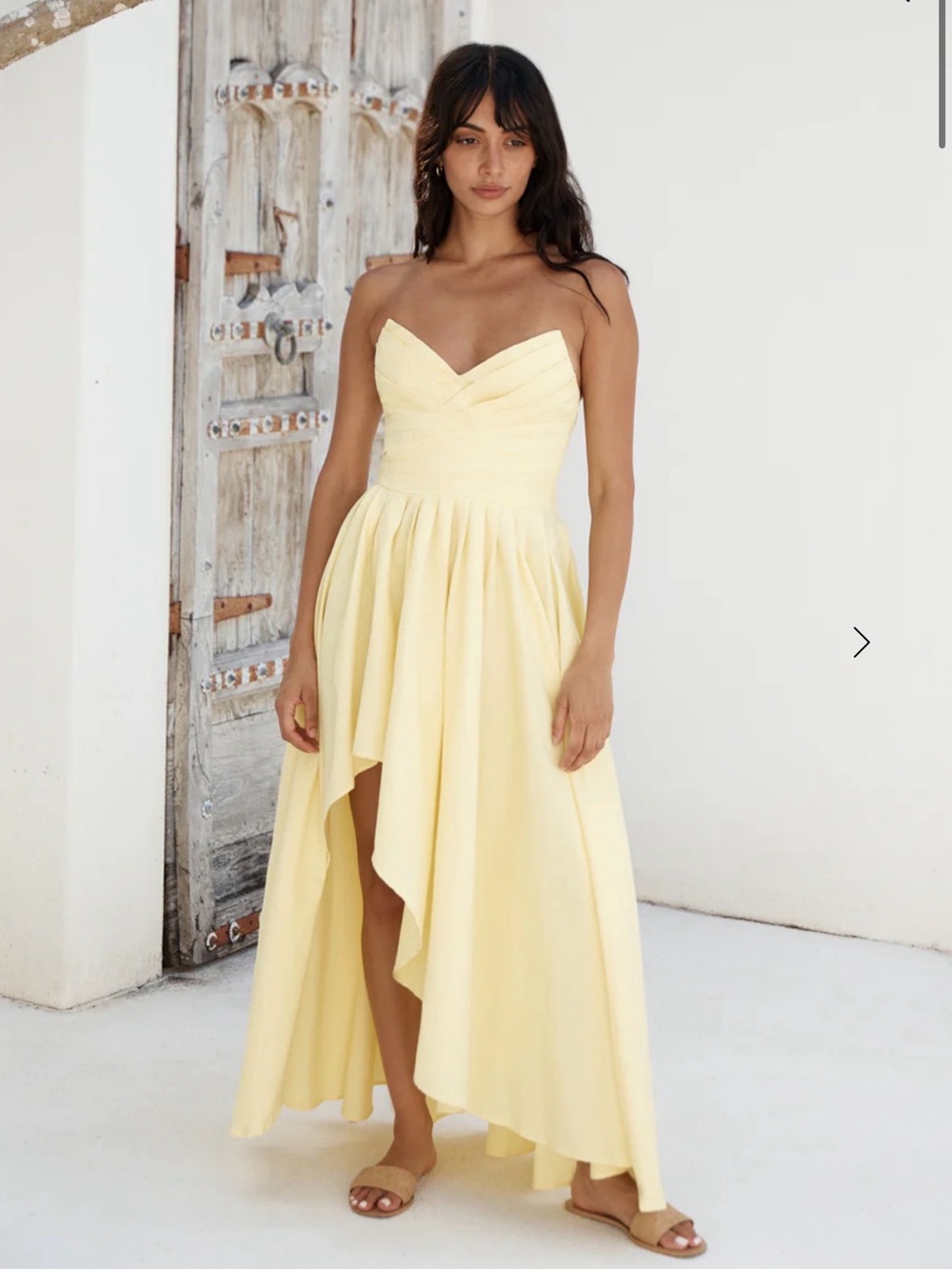 Fortunate One Yellow Strapless Dress in Yellow